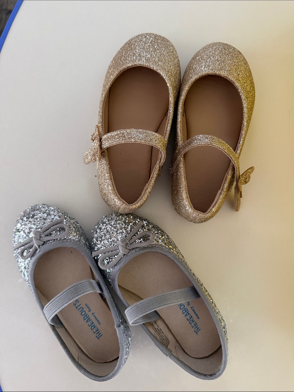 Kids Glitter Mary Jane Shoes - Gold / Silver